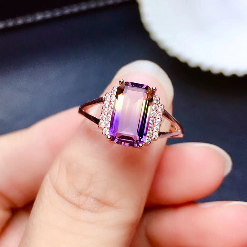 Amethyst Ring Pendant Earrings Sterling Silver Oversized Gem Living Mouth Hypoal