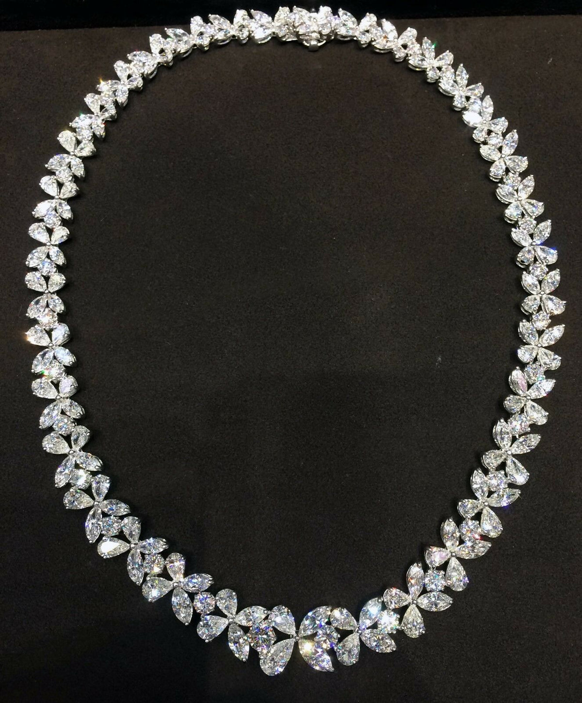 DIAMOND NECKLACE 35 ROUND 70 PEAR 70 MARQUISE SHAPE DIAMOND CHOKER SET NECKLACE