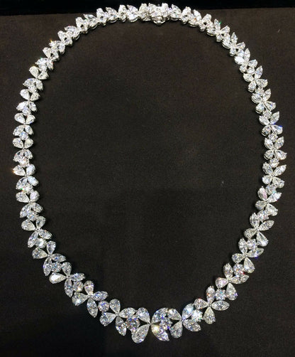 DIAMOND NECKLACE 35 ROUND 70 PEAR 70 MARQUISE SHAPE DIAMOND CHOKER SET NECKLACE