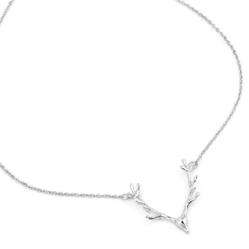 Tiny Cute Deer Horn Necklace Simple Elegant Horn Statement Necklace Antler Penda
