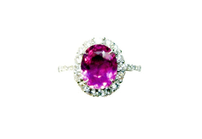 SAPPHIRE PINK OVAL SHAPE 9.60X7.82X4.10MM DIAMOND ROUND