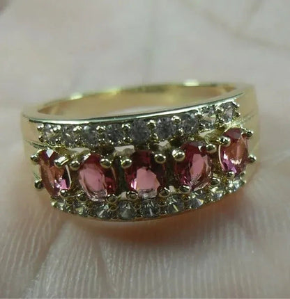 Natural 2.95CT Ruby/Emerald/Sapphire/Alexandrite/White Diamond 14K Yellow Gold R
