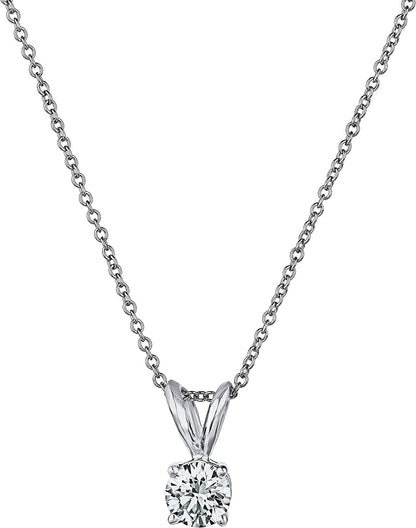 Premium Diamond Pendant Necklace for Women - AGS Certified Real Diamond 4-Prong