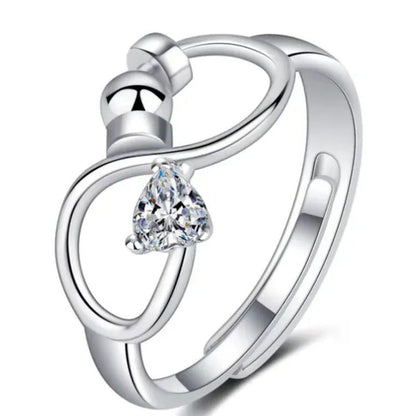 Fashion Accessories Women Jewelry Adjustable Ring Heart Ring Crystal Ring Births