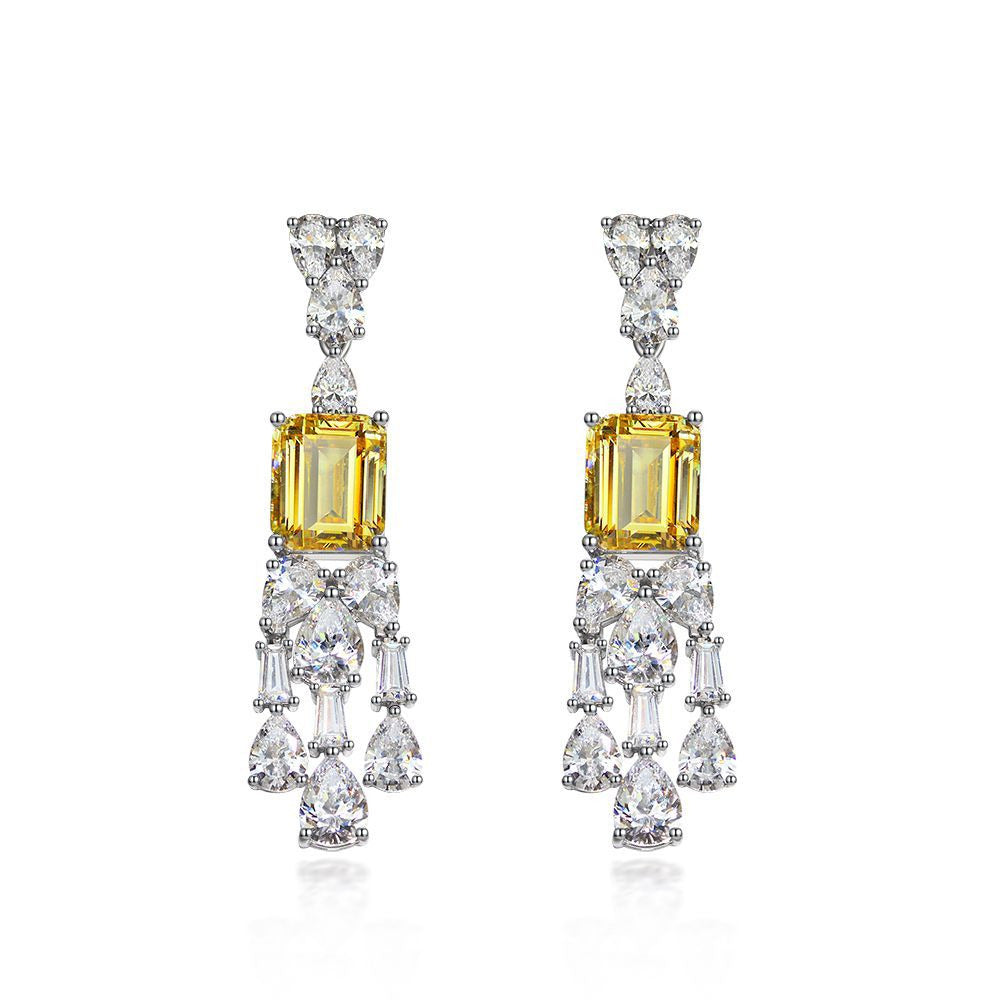 Vintage Geometric Diamond Women'S Earrings