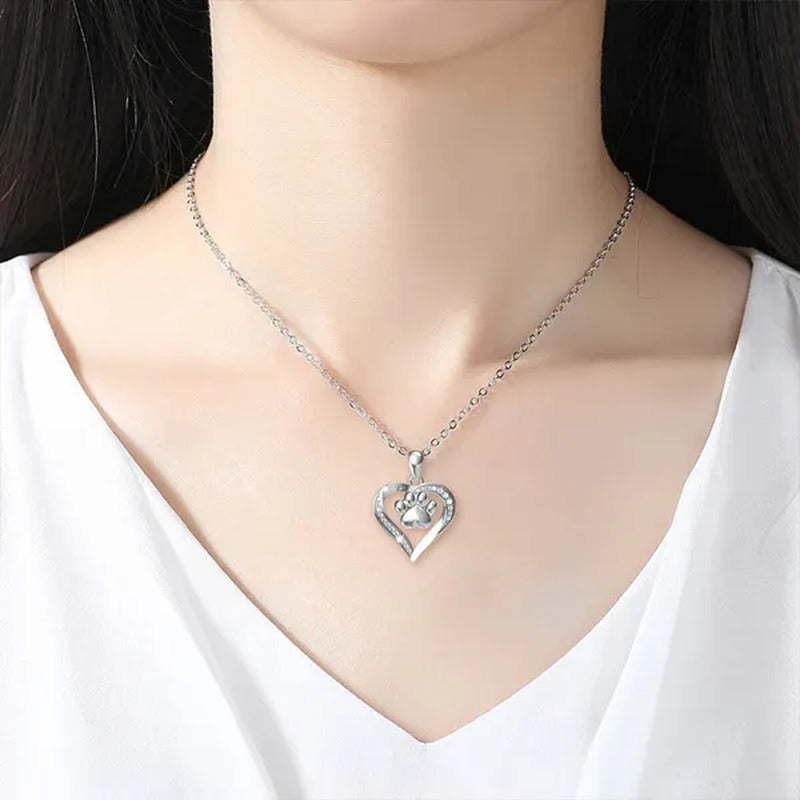 Footprint Jewelry Urn Necklace for Ashes Love Heart Pendant Bone Paw