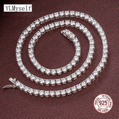 16-24 Inch 100% Guarante Real 925 Sterling Silver Pave 2Mm/3Mm/4Mm Sparkly