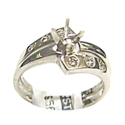 DIAMOND 6 ROUND BRILLIANT SHAPE BEZEL 4 PRONG 2 PIECE