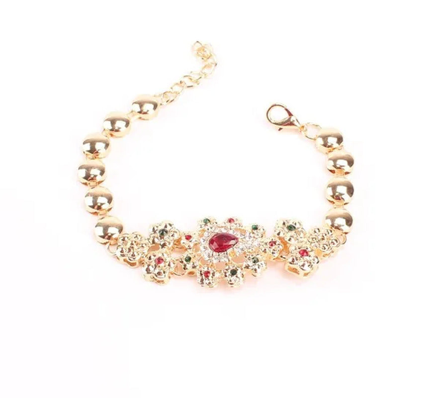 Fine Wedding Accessories African Beads Jewelry Sets Ruby Colorful Crystal Gold P