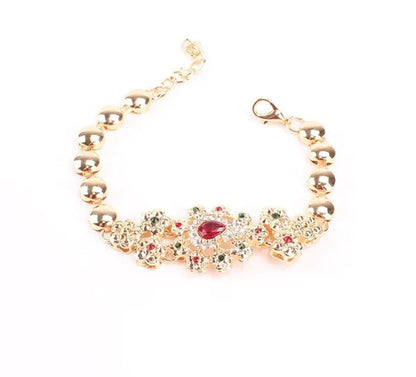 Fine Wedding Accessories African Beads Jewelry Sets Ruby Colorful Crystal Gold P