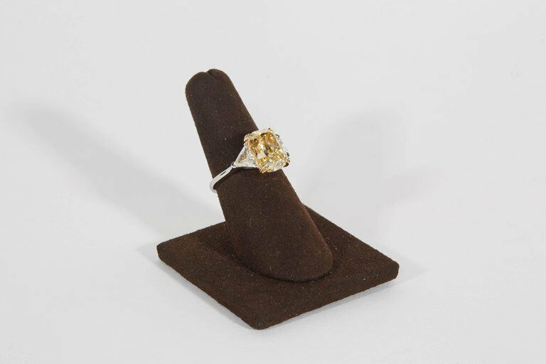 5 Carat Fancy Yellow Engagement Ring GIA Certified 5.02 CT