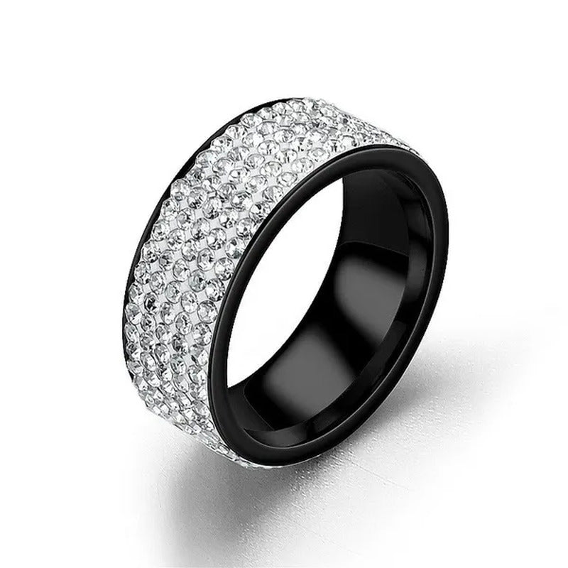 Sparkling 925 Solid Sterling Silver White Diamond Wedding Band Rings Engagement