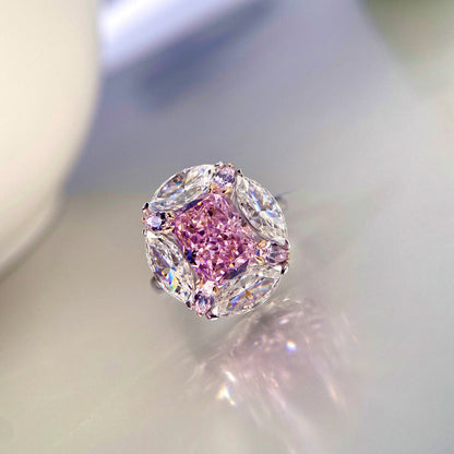 925 Sterling Silver Bubblegum 4 Carat Marquise Ring
