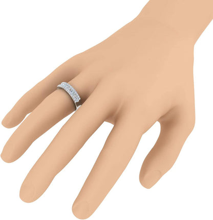 1/2 Carat Baguette and round Shape Diamond Wedding Band Ring in 10K Gold