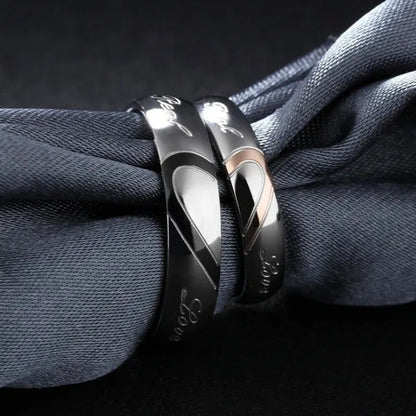 Stainless Steel Couple Ring Jewelry Wedding Rings Men Women Ring Sets Romantic H