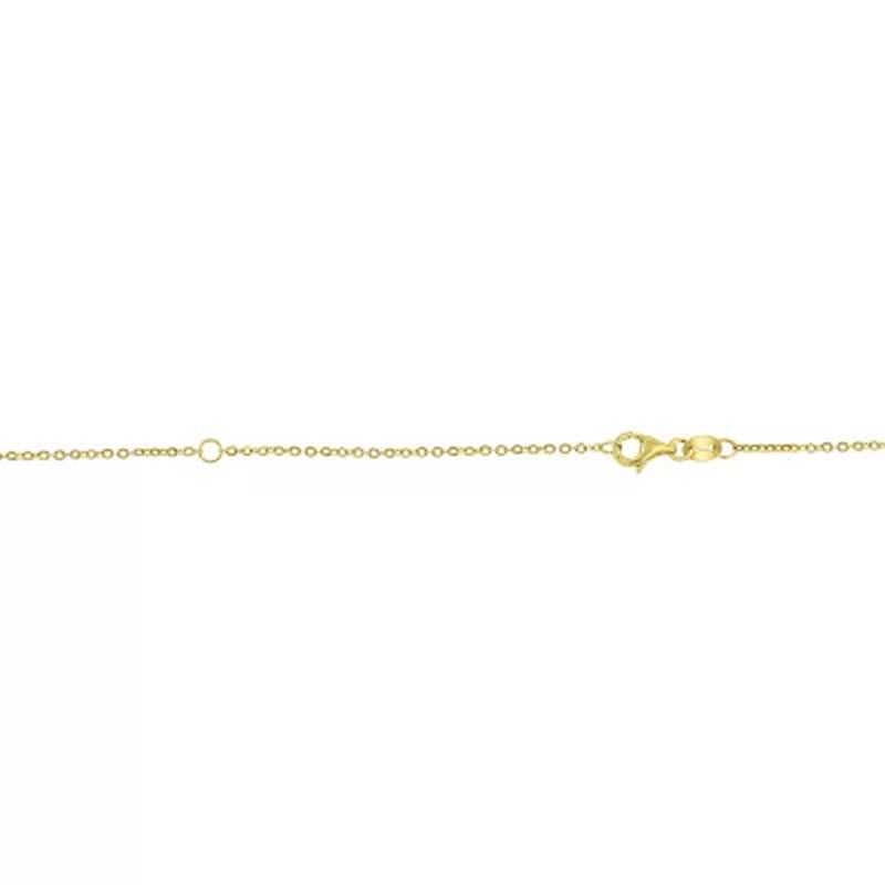 14K Gold Prasiolite Pendant with 16"-18" Chain