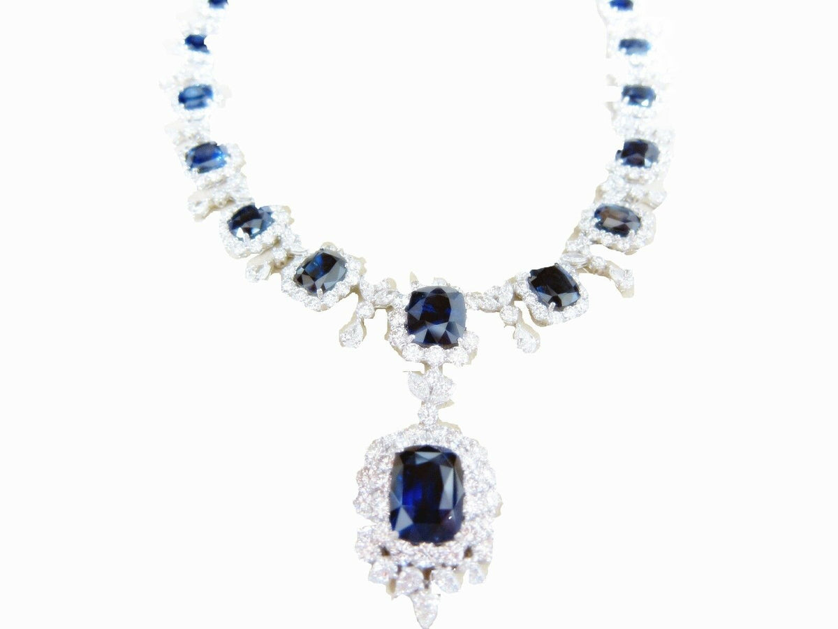 GIA CERTIFIED 14 CUSHION SHAPE 17.48 CT CENTER SAPPHIRE WITH NATURAL DIAMOND