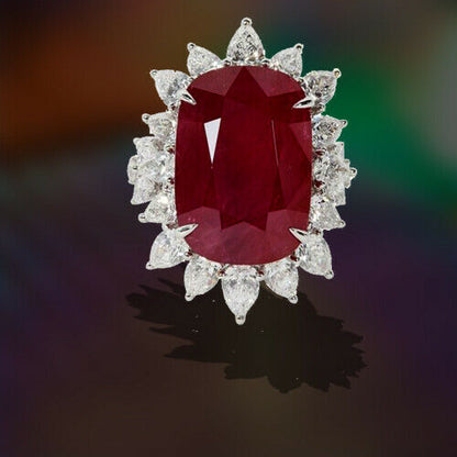 Impressive 24.64 Carat Ruby and Diamond Ring