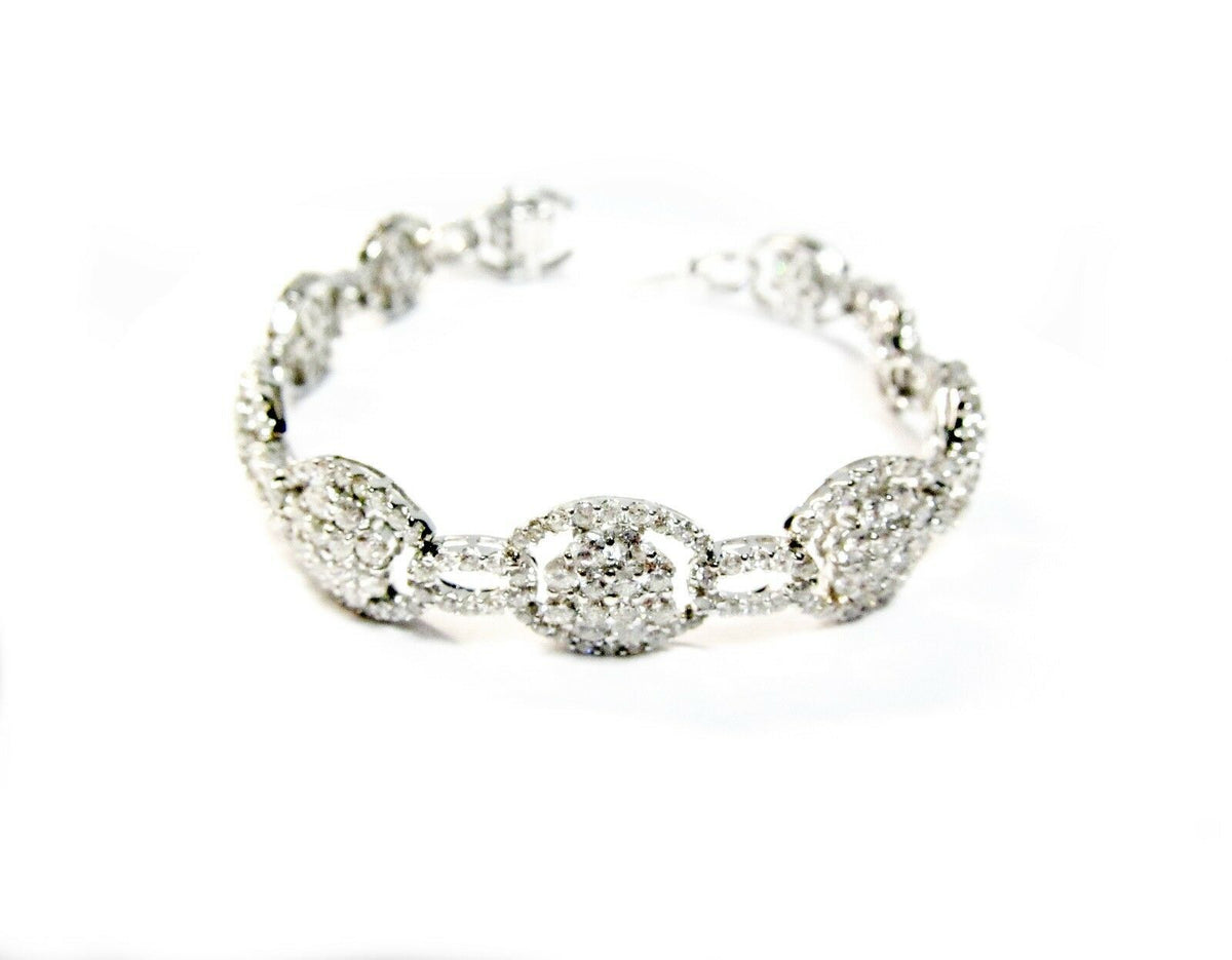 DIAMOND OVAL OUTLINE ROUND BRILLIANT SHAPE BRACELET
