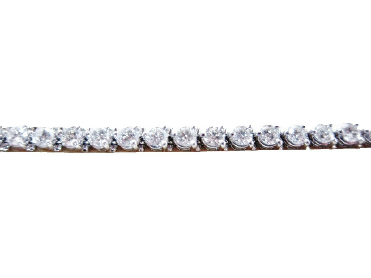 6.10 CT G COLOR VS1/2 DIAMOND 3 PRONG SET TENNIS BRACELET 14 K WHITE GOLD