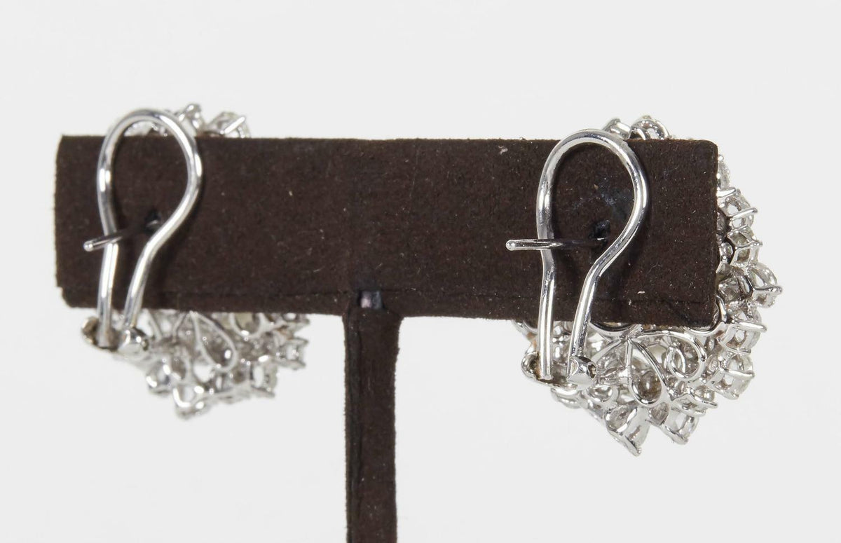 PEARL EARRING TWO PIECE 12 MM EACH WITH DIAMOND ROUND BR AND ROSE SHAPE 18K W/G