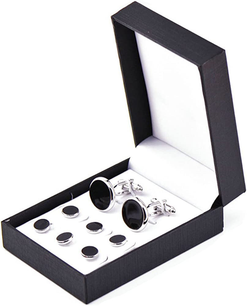 316L Stainless Steel Cufflinks Shirt Studs Business Wedding Gifts for Men