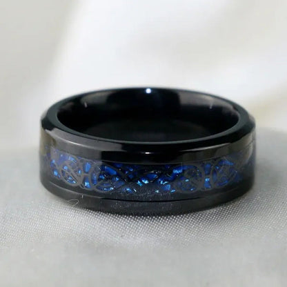TWO Rings Black Couple Rings 316L Sainless Steel Men'S Rings Princess Cut 5Mm Sa