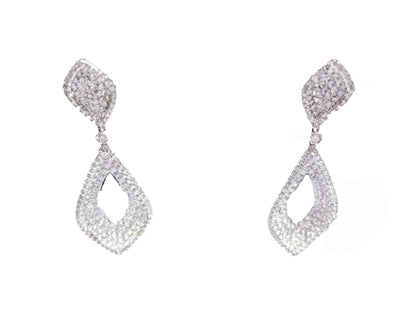 DIAMOND EARRING PAVE STYLE ROUND BRILLIANT SHAPE DIAMOND EARRING