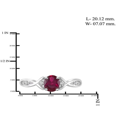 1.00 Carat T.G.W. Ruby and White Diamond Accent Sterling Silver Ring