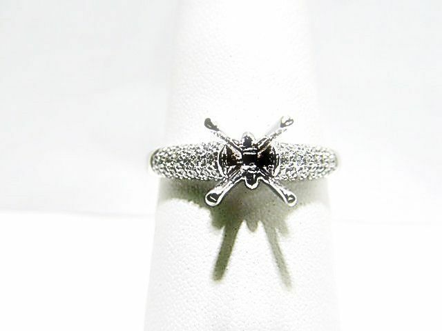 DIAMOND ROUND BR SHAPE PAVE SET SETTING 4 PRONG SET