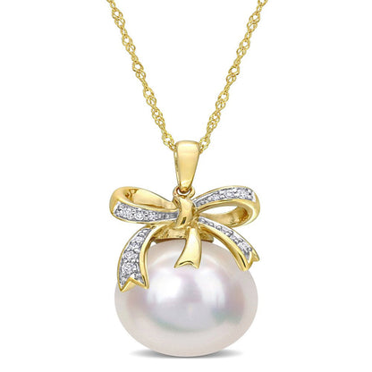 Miabella Women'S 12-12.5Mm Drop-Shaped South Sea Cultured Freshwater Pearl and 1