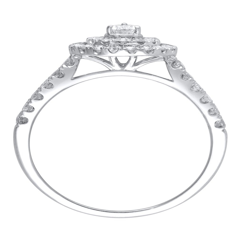 1 Carat T.W. (I2 Clarity, H-I Color) Brilliance Fine Jewelry Pear Cut Diamond En