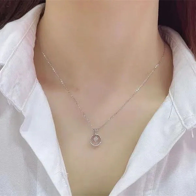 Elegant 4 Claws round Cut 2.0CT Diamond round Pendant Necklace for Women Proposa