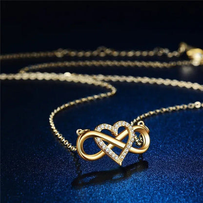 2021 New Fashion Creative Plated Love Necklace Lucky 8 Heart Pendant Necklace Pl