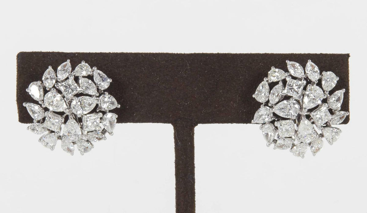 6.25 carats of F/G color VS clarity diamonds. This earring features pear, marque