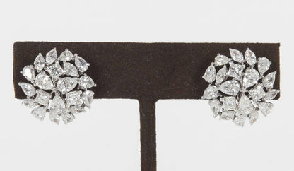 6.25 carats of F/G color VS clarity diamonds. This earring features pear, marque