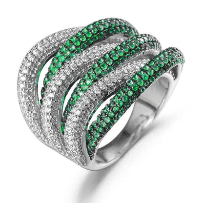 Luxury 925 Silver Natural Gemstones Ruby Emerald Cross Rings Birthstone Engageme