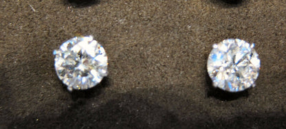 DIAMOND STUD EARRING 2.38 CT TOTAL WEIGHT ROUND BRILLIANT SHAPE STUD EARRING