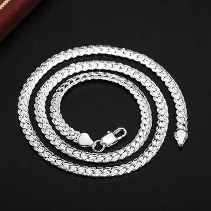 8/16/18/20/24Inch 18K Gold/925 Sterling Silver Luxury Brand Design Noble Necklac