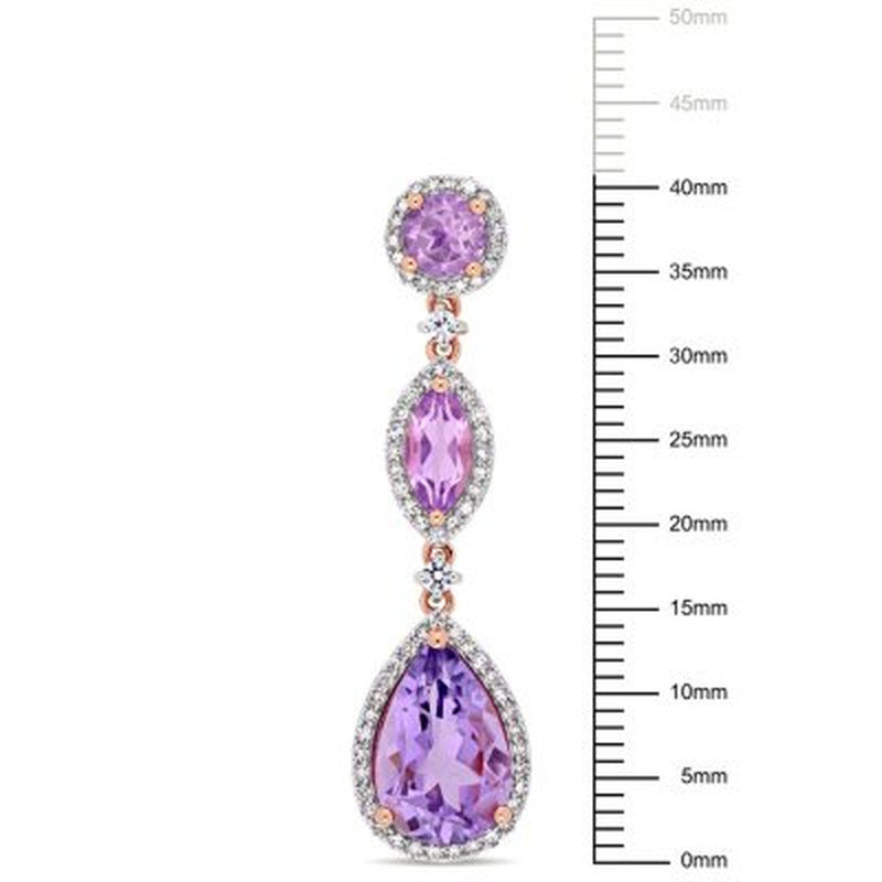 Allura Amethyst, Rose De France and White Sapphire with 0.58 CT. T.W. Diamond Da