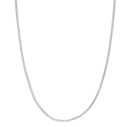 Adjustable Box Link Chain Necklace, .85Mm in 14K Gold
