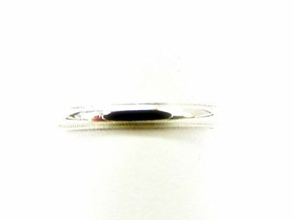 14 K WHITE GOLD POLISHED BEADED WEDDING BAND