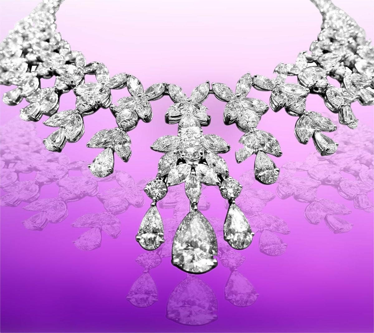 GIA CERTIFIED 4.28 CT PEAR SHAPE H SI2 SET 34 PEAR SHAPE DIAMONDSSSSS
