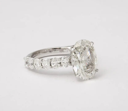 GIA certified E color SI2 4 carat Oval Diamond Engagement Ring