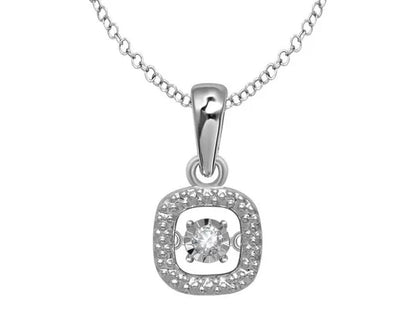 Glittering Stars Diamond Pendant in Sterling Silver with Chain