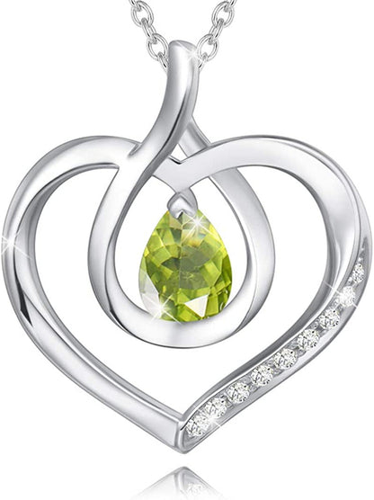 Fine Jewelry Birthstone Necklace Valentines Day Gifts for Her Sterling Silver Ge