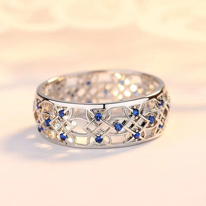 4 Color 925 Silver Anniversary Statement Ring Natural Gemstones Sapphire & Emera