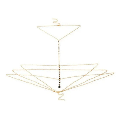 1Pc Multi-Layer Tassel Body Chain Handmade Crystal Necklace