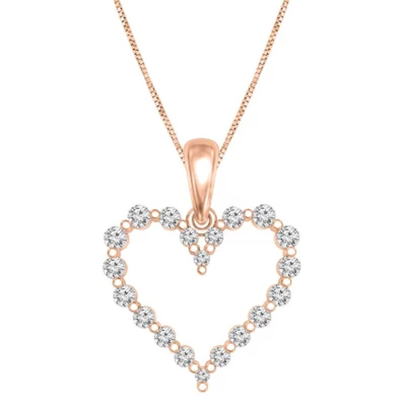 0.23 CT. T.W. Diamond Heart Pendant in 14K Gold