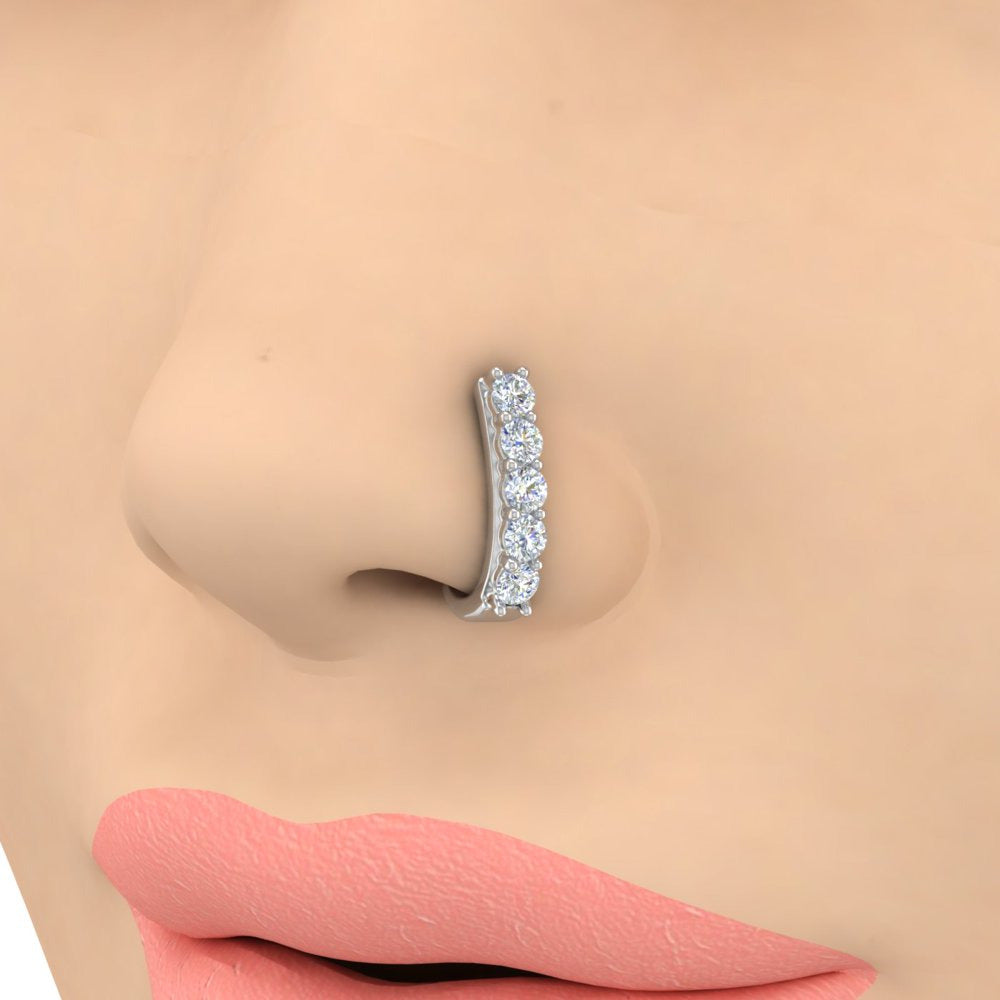 0.14 Carat Diamond Nose Pin in 18K White Gold